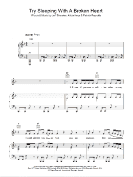 page one of Try Sleeping With A Broken Heart (Piano, Vocal & Guitar Chords)