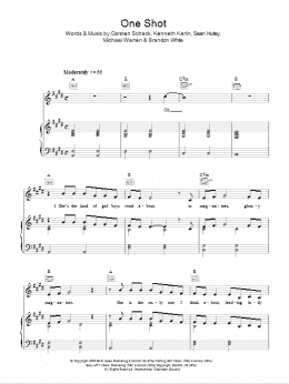 page one of One Shot (Piano, Vocal & Guitar Chords)