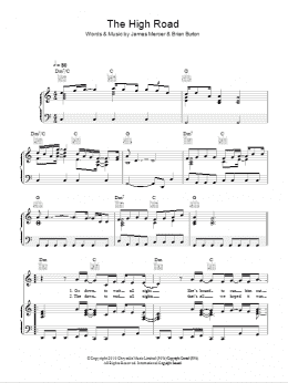 page one of The High Road (Piano, Vocal & Guitar Chords)