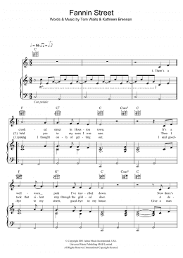 page one of Fannin Street (Piano, Vocal & Guitar Chords)