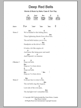 page one of Deep Red Bells (Guitar Chords/Lyrics)