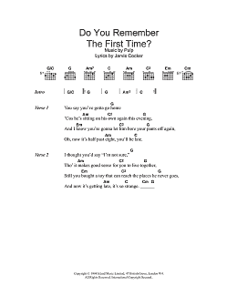 page one of Do You Remember The First Time? (Guitar Chords/Lyrics)