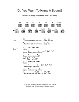 page one of Do You Want To Know A Secret (Guitar Chords/Lyrics)