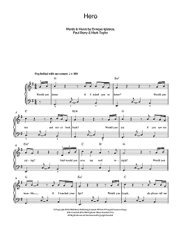page one of Hero (Beginner Piano)