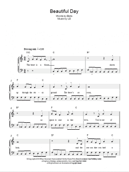 page one of Beautiful Day (Easy Piano)