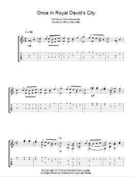 page one of Once In Royal David's City (Guitar Tab)