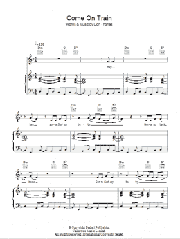 page one of Come On Train (Piano, Vocal & Guitar Chords)