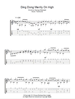 page one of Ding Dong! Merrily On High! (Guitar Tab)