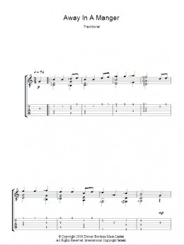 page one of Away In A Manger (Guitar Tab)