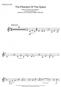 page one of The Phantom Of The Opera (Clarinet Solo)