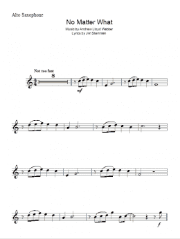page one of No Matter What (Lead Sheet / Fake Book)
