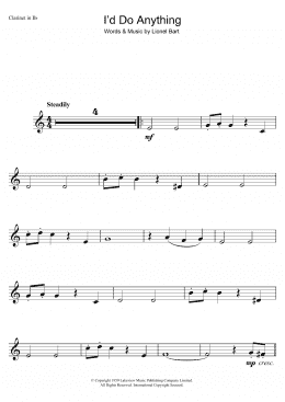 page one of I'd Do Anything (from Oliver!) (Clarinet Solo)