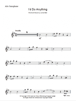 page one of I'd Do Anything (Lead Sheet / Fake Book)