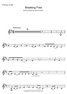 page one of Breaking Free (from High School Musical) (Clarinet Solo)