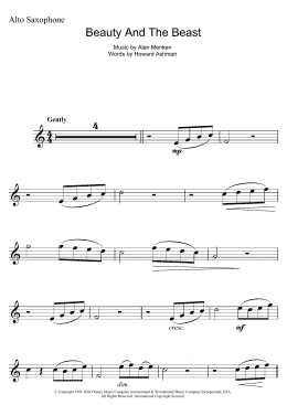 page one of Beauty And The Beast (Alto Sax Solo)