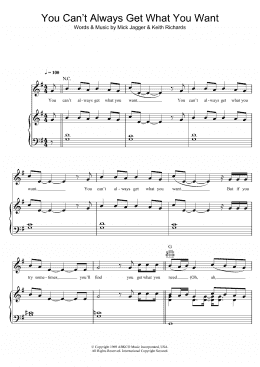 page one of You Can't Always Get What You Want (Piano, Vocal & Guitar Chords)