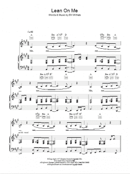 page one of Lean On Me (Piano, Vocal & Guitar Chords)