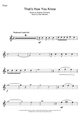 page one of That's How You Know (from Enchanted) (Flute Solo)