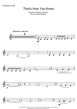 page one of That's How You Know (from Enchanted) (Clarinet Solo)