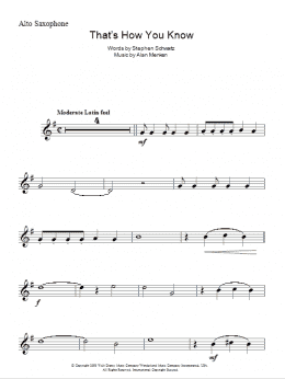 page one of That's How You Know (from Enchanted) (Lead Sheet / Fake Book)