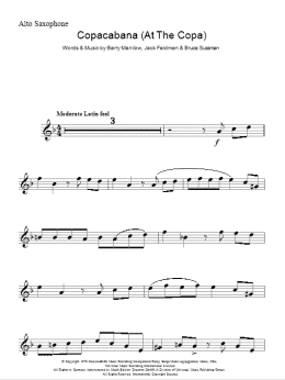 page one of Copacabana (At The Copa) (Lead Sheet / Fake Book)