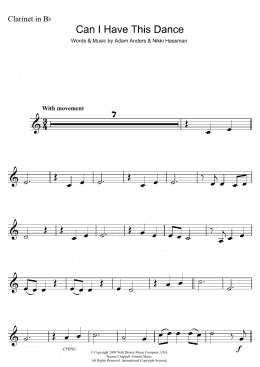 page one of Can I Have This Dance (from High School Musical 3) (Clarinet Solo)