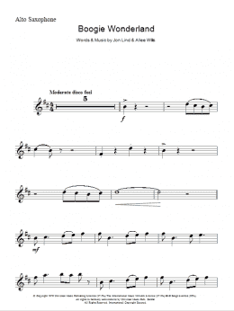 page one of Boogie Wonderland (Lead Sheet / Fake Book)