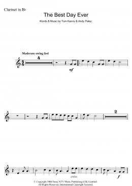page one of The Best Day Ever (from The SpongeBob SquarePants Movie) (Clarinet Solo)
