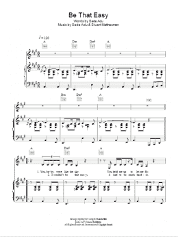 page one of Be That Easy (Piano, Vocal & Guitar Chords)