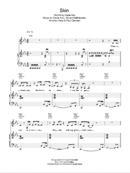 page one of Skin (Piano, Vocal & Guitar Chords)