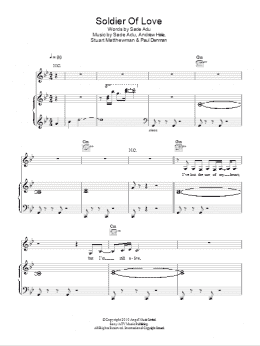 page one of Soldier Of Love (Piano, Vocal & Guitar Chords)