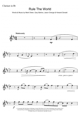 page one of Rule The World (from Stardust) (Clarinet Solo)