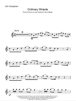 page one of Ordinary Miracle (Lead Sheet / Fake Book)