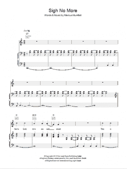 page one of Sigh No More (Piano, Vocal & Guitar Chords)