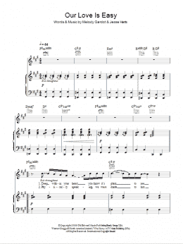 page one of Our Love Is Easy (Piano, Vocal & Guitar Chords)
