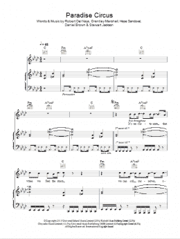 page one of Paradise Circus (Piano, Vocal & Guitar Chords)