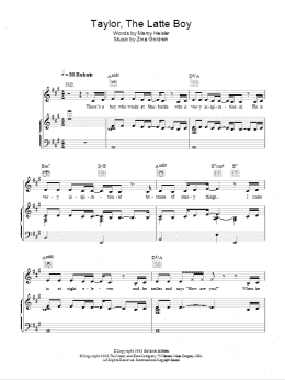 page one of Taylor, The Latte Boy (Piano, Vocal & Guitar Chords (Right-Hand Melody))