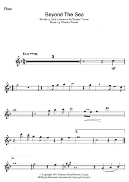 page one of Beyond The Sea (from Finding Nemo) (Flute Solo)