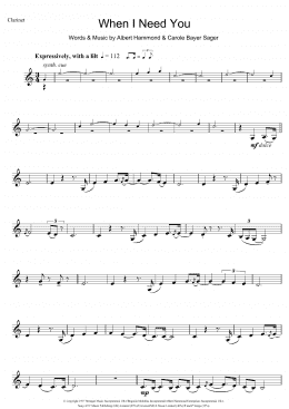 page one of When I Need You (Clarinet Solo)