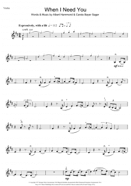 page one of When I Need You (Violin Solo)