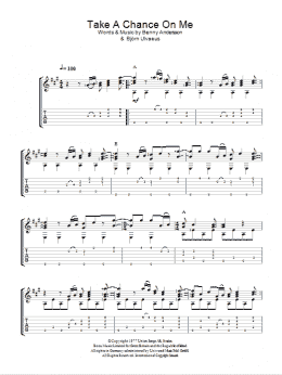 page one of Take A Chance On Me (Easy Guitar Tab)