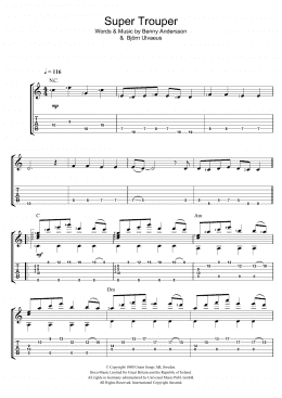 page one of Super Trouper (Easy Guitar)