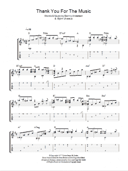 page one of Thank You For The Music (Easy Guitar Tab)