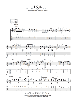 page one of S.O.S. (Easy Guitar Tab)