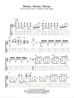 page one of Money, Money, Money (Easy Guitar Tab)