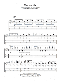 page one of Mamma Mia (Easy Guitar Tab)