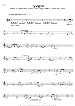 page one of Try Again (Clarinet Solo)