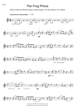 page one of The Frog Prince (Violin Solo)