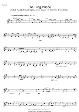 page one of The Frog Prince (Clarinet Solo)