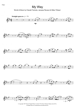 page one of My Way (Flute Solo)